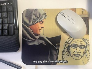 Sandy Passage Quote Pop Art Comedy Desk Mat Rubber Back