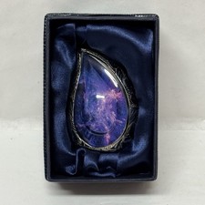 Teardrop Cremation URN for Human Or Pet Ashes Purple Silver Galaxy PLEASE READ