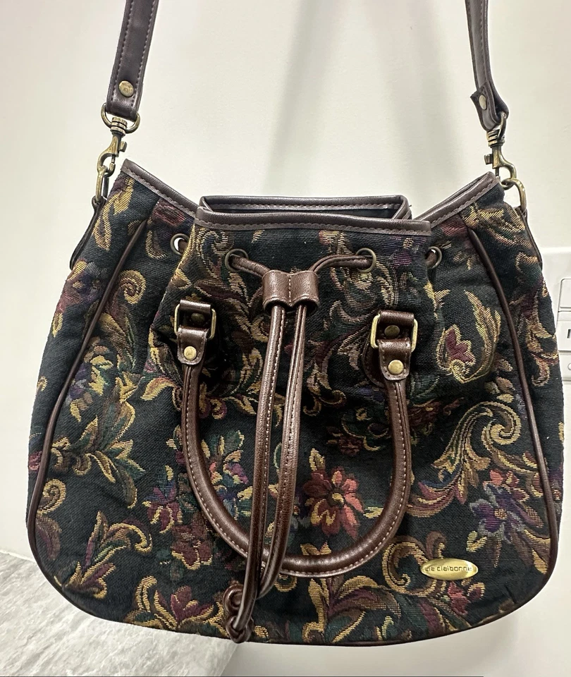 Bolso alfombra tapiz vintage Liz Claiborne con patrón floral Foto 2 de 4