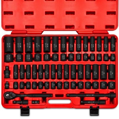 NEIKO 02448A 1/2'' Drive Master Impact Socket Set, 65 65 Piece, Sae and Metric
