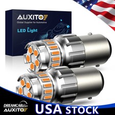 US Pair 1156 LED Amber Turn Yellow High Signal Power Light Bulbs Car Tail Lights