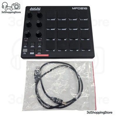 Akai Professional MPD218 USB MIDI Pad Controller 16 MPC Pads schwarz Kabel