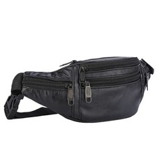 Waist Chest Bag, Leather Fanny Pack, Men and Women Money Belt Bag, Outdoor Cr...