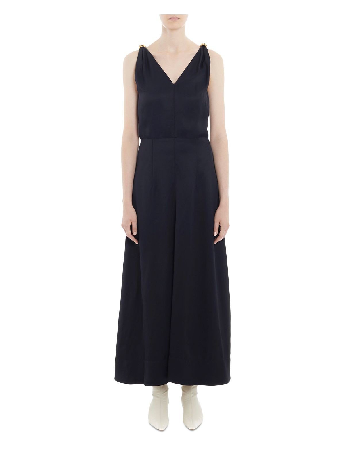 LANVIN Womens Black Lined Shoulder Straps Sleeveless Fit + Flare Dress 36