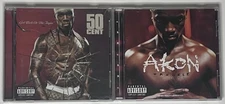 Lot 2 Hip Hop Rap CDs Akon Trouble & 50 Cent Get Rich or Die Tryin Albums