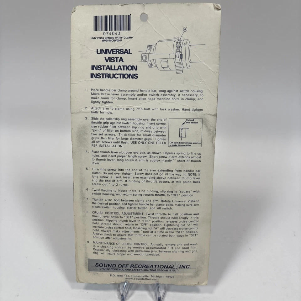 Abrazadera Sound Off Recreational Universal Vista Cruise 7/8 MCUVOO-P 07-4043 7/8 pulgadas Foto 2 de 4