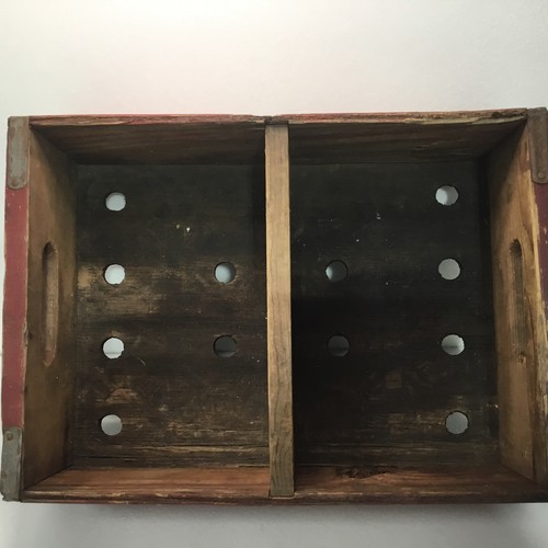 Vintage Dr Pepper Soda Pop Advertising Red Wooden Crate with divider - Picture 7 of 7
