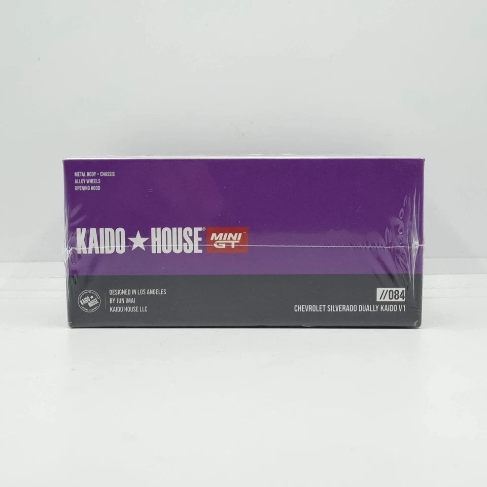 MINI GT KAIDO HOUSE CHEVROLET SILVERADO DUALLY KAIDO V1 VIOLA KHMG084 SIGILLATO - Immagine 4 di 4
