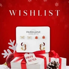 Park Lane WISHLIST- Set Of 3 Pairs Of Orange Stud Post Hoop Earrings