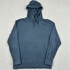 Faherty Hoodie Mens L Dark Gray Sunwashed Midweight Organic Lightweight Pullover