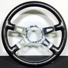 Moto-Lita Leather Steering Wheel 37Φ 37cm Polished Spoke Rare Vintage Authentic