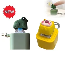 Croaking Frog Keychain,Rechargeable Stress-Relieving Clicky Keyboard