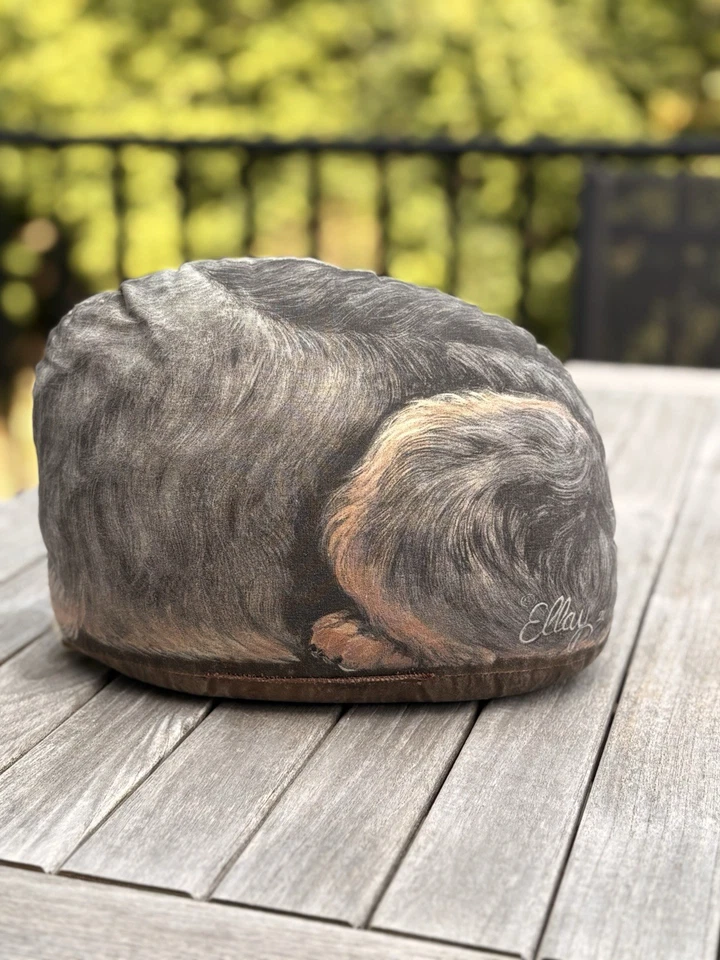 "Almohada de puerta ponderada vintage Yorkshire Terrier para perro 2001 firmada 10x8""" Foto 2 de 4