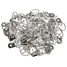 100Pcs Metal D Ring Picture Frame Hangers with Screws Photo Hanging Hooks Kit