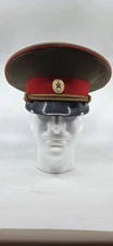 Vtg Soviet Union Military Officers Visor Cap with Red Army Red Star Emblem Size