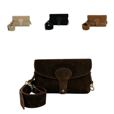 Damen Wildleder Leder Umhängetasche Italy Made Premium Leder Schultertasche
