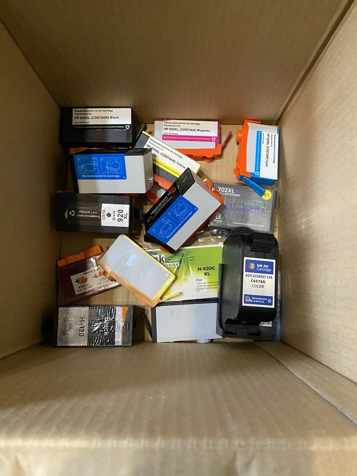 LOTE DE 78 CARTUCHOS DE TINTA DE IMPRESORA GENÉRICOS NO VÍRGENES PARA RECOMPENSAS O RECARGAS VARIOS Foto 3 de 4