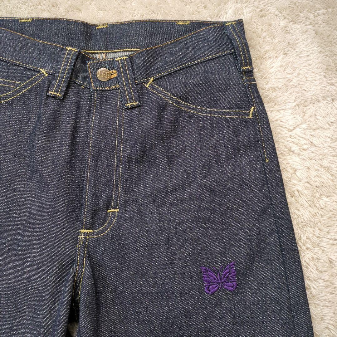 Butterfly Embroidered Tapered Denim Jeans Japan Made XS