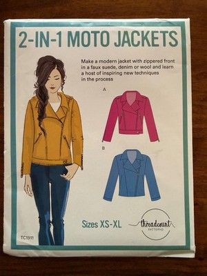 New Threadcount Patterns 2 in 1 Moto Jacket Misses' Coat, Xs-XL