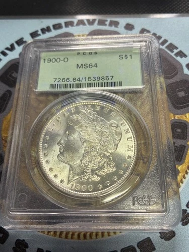 1900 O PCGS OGH 2.1 MS 64 Morgan Silver Dollar Blast White PQ Nice Luster