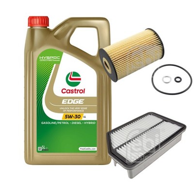 FEBI Inspektionspaket 5L Castrol EDGE Titanium FST 5W-30 LL für Hyundai i40 CW