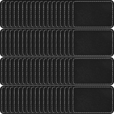 60 Pcs Leather Hat Patches Blank Leatherette Hat Patch with Adhesive Rectangle L