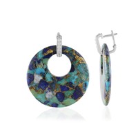 Mosaik-TüRkis-Ohrringe Aus Sterlingsilber
