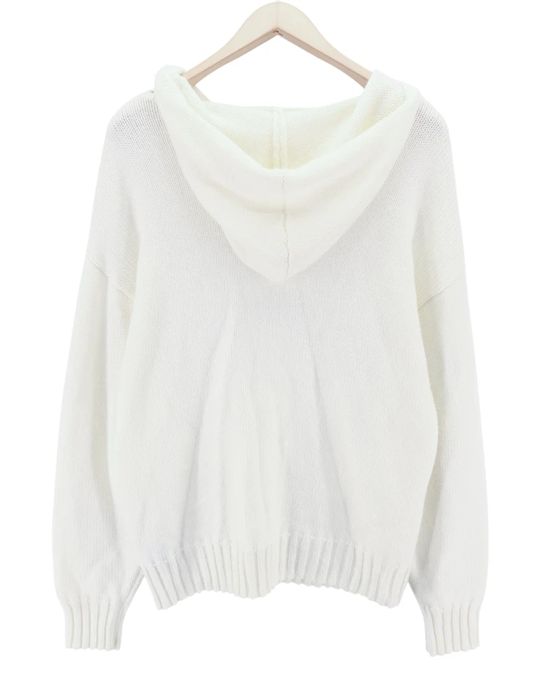 Richmond X Hombre Jersey M Blanco Azúcar Lana Sudadera Delantero Bolsa Bolsillo - Imagen 2 de 4