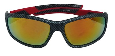 Occhiali Da Sole Sportivi Eye-Heart J8669-CM - Stile Carbonio, Lenti A Specchio Multicolor, UV400, Uomo/Donna