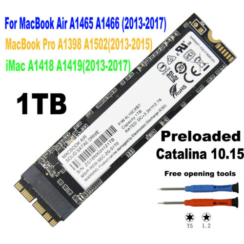 1TB SSD For 2013 2014 2015 2017 MacBook Air A1465 A1466 MacBook Pro A1502 A1398 - Afbeelding 1 van 5