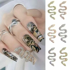 3D Long Glitter Metal Manicure Accessories DIY Snake Nail Art Decoration NS2