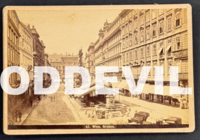 c.1900 Wien Graben cabinet photo Vienna Austria Square Cafe Fountain City