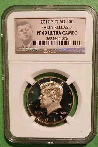 2012 S Kennedy Clad Half Dollar Coin NGC PF 69 Ultra Cameo • Early Releases! - Picture 9 of 9