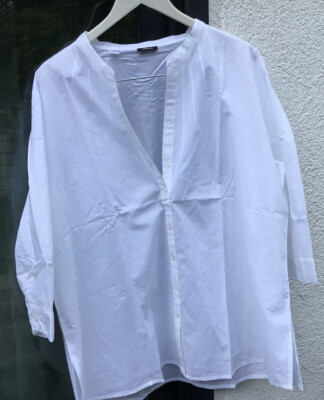 UNGETRAGEN Walbusch 52 (50/52)Damen  Bluse Baumwolle Weiß Leicht O 201184