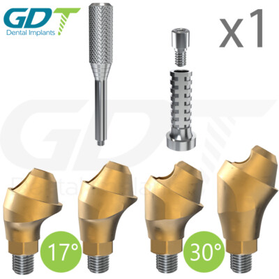 Angled Multi Unit + Titanium Sleeve Set 17°/30° Conical RP Dental Fixture
