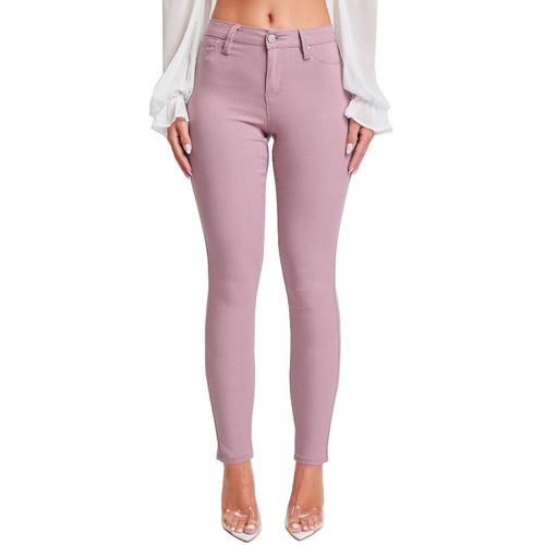 YMI Women's Hyper Stretch Mid-Rise 5 Pocket Slim Fit Skinny Jeans - 第 91/122 張圖片