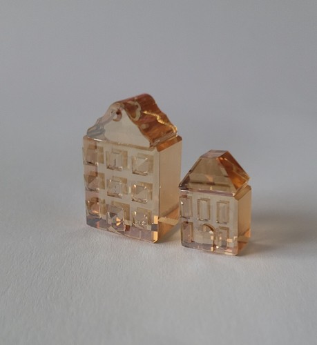 Swarovski Crystal Houses set I & II in Golden Shadow With Swan Logo. Very Rare. - Picture 3 of 4