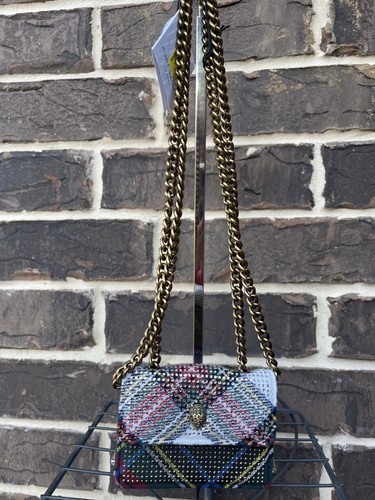 NWT Kurt Geiger Micro Kensington Fabric Tartan Crystal Crossbody multi - Picture 2 of 6