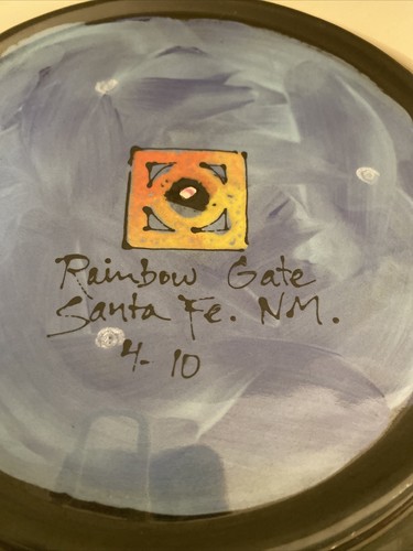 Rainbow Gate 2010 GOLDFINCH 12" Dinner Plate Santa Fe NM Hand Painted ~4 avail! - Bild 4 von 4
