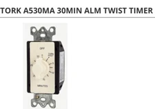 (C) TORK A530MA 30 Minute In-Wall Spring Wound Timer Switch NO HOLD 125/277⚡️