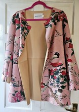 Madison Ladies Faux Suede Jacket Size L Vintage Style Patterned Festival Chic