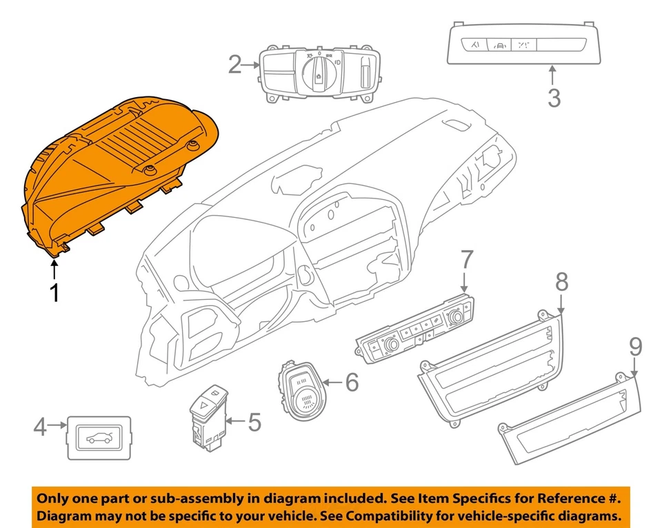 Used Speedometer Gauge fits: 2016 Bmw 228I MPH Base w/o technology package from — 第 2/4 张图片