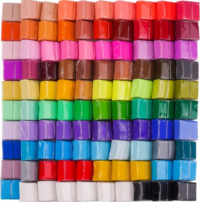 100PCS Polymer Clay Value Pack 82 Colors in Bulk Small Blocks Starter Kit with T