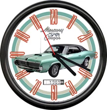 1969 69 Retro  Green Mercury Cougar Muscle Car Speedometer Dial Sign Wall Clock