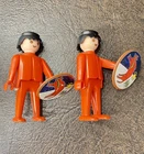 Playmobil Two Figure Vintage Black  Red 1974 Geobra Native American Set