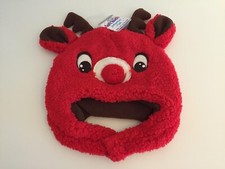 Rudolph Raindeer Fleece Hat - Age 3-6 Months - Cute  Cosy - New 