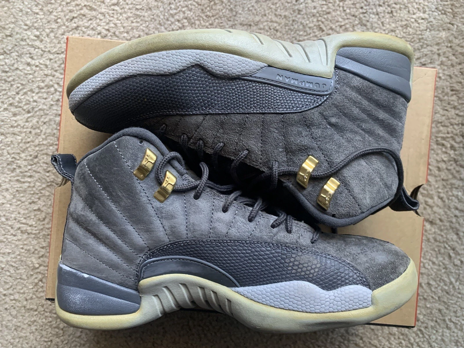 Taglia 8 Air Jordan 12 retrò grigio lupo nero