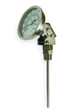 TRERICE B8360404 Bi-Metal Thermometer 3.0”, 1/2” NPT Adjustable Angle 0-200 F.