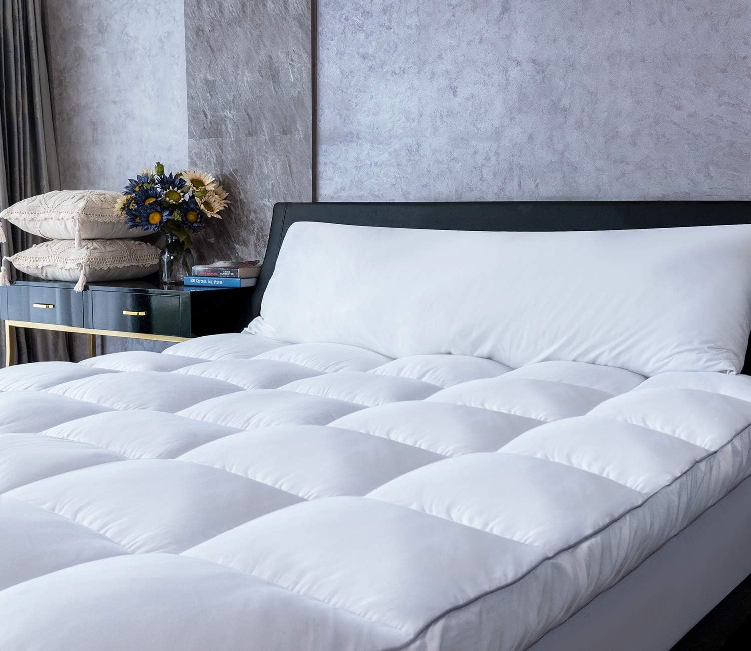 Mattress Topper Full Cooling Plush Pillow Top Mattress Pad F