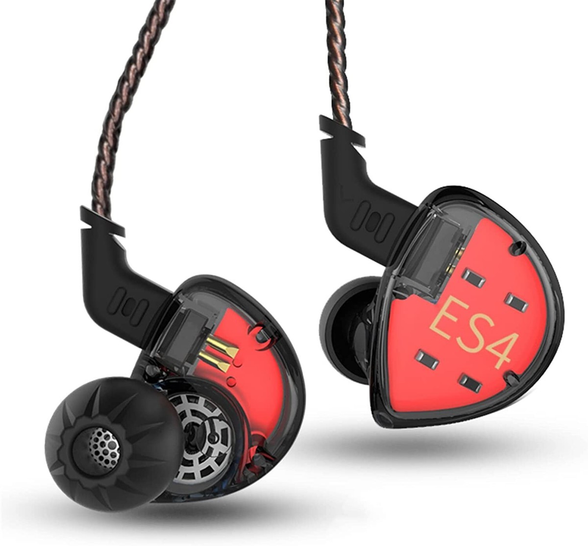 KZ ES4 In Ear Earphones Headphones Yinyoo High Resolution Noise Cancelling  IEM